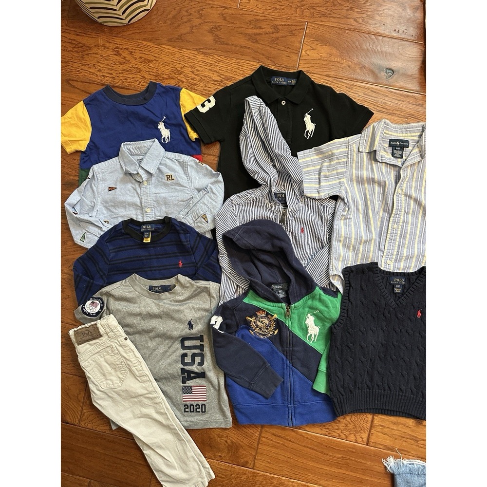Polo Ralph Lauren Boys 2T 3T Lot 10 Pcs Team USA Hoodie Sweater Vest Pants
